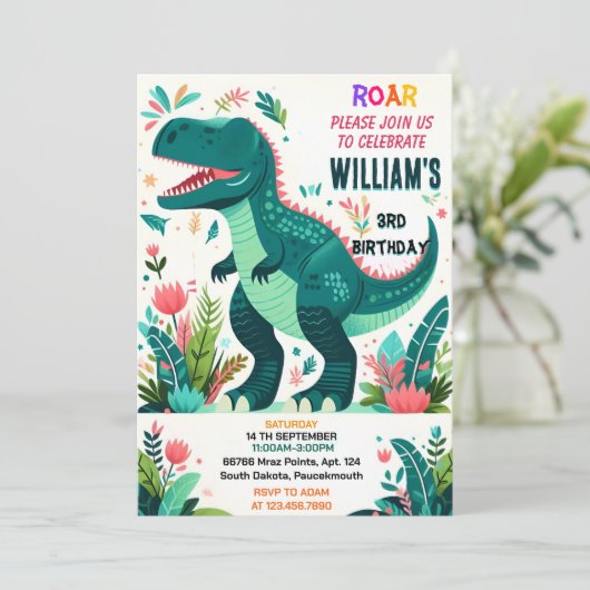 kleine kinder schattige jongens T drie 3 rex 3e ve Kaart (Staand voorkant)