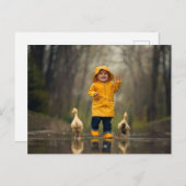 Kleine kinderen en eenden briefkaart (Voorkant / Achterkant)