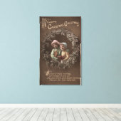 Kleine Kinderen in Armclasp Canvas Afdruk (Insitu (Houten vloer))
