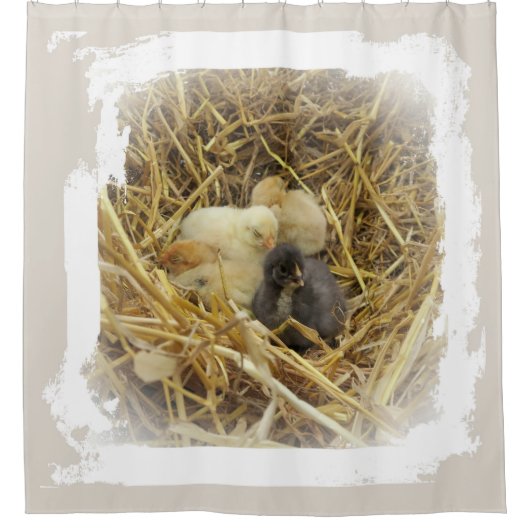 kleine kip douchegordijn (Voorkant)