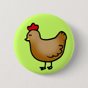 Kleine kip ronde button 5,7 cm