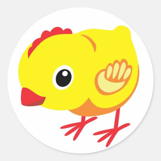 kleine kip ronde sticker (Voorkant)