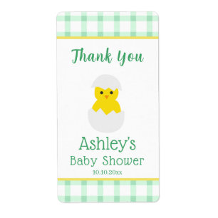 Kleine kip uit te komen geslachtsneutrale babyshow etiket