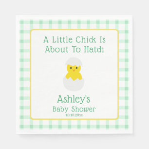 Kleine kip uit te komen geslachtsneutrale babyshow servet