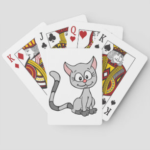 KLEINE KITTEN MET EEN KLEINE KLEINE KRANT POKERKAARTEN