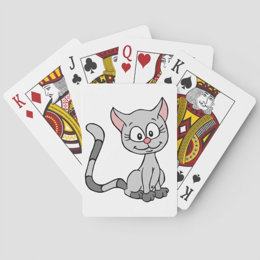 KLEINE KITTEN MET EEN KLEINE KLEINE KRANT POKERKAARTEN (Achterkant)