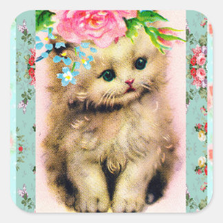  Kleine Kitten Stickers Bloemen Shabby Chic