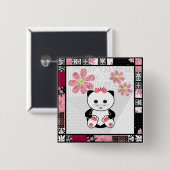 Kleine kitten vierkante button 5,1 cm (Voorkant /achterkant)