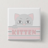 Kleine kitten vierkante button 5,1 cm (Voorkant)