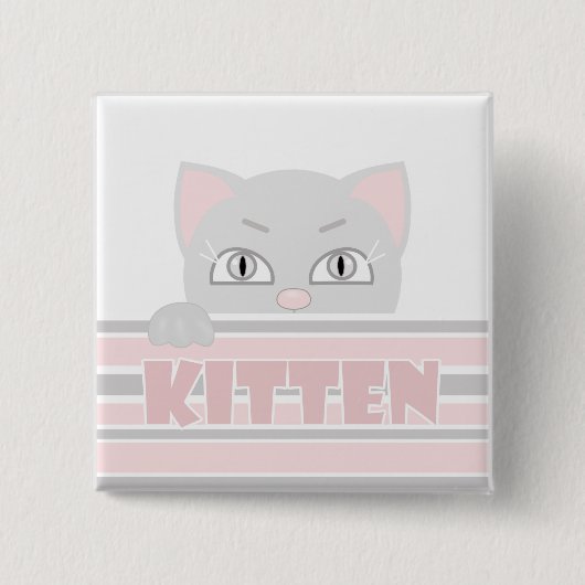 Kleine kitten vierkante button 5,1 cm (Voorkant)
