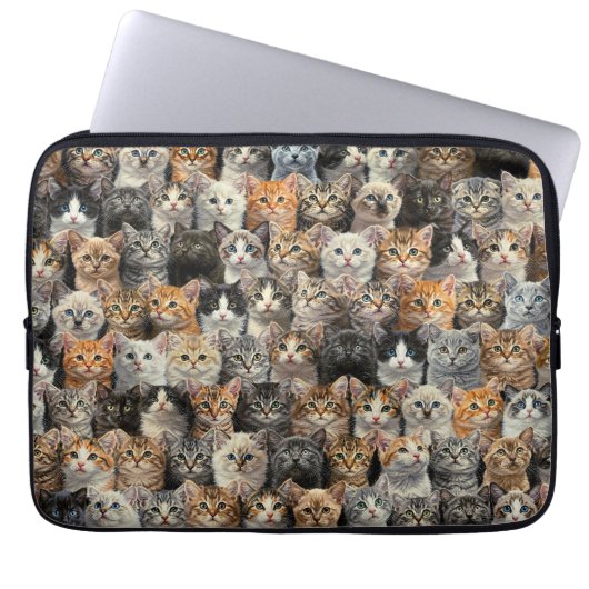 Kleine Kittens Parade Laptop Sleeve (Voorkant)