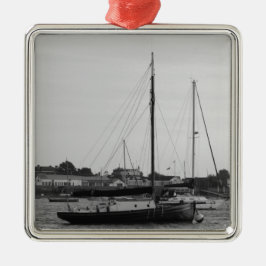 Kleine klassieke jacht metalen ornament