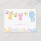 Kleine Kleding Baby shower Luier Raffle Tickets Informatiekaartje (Achterkant)