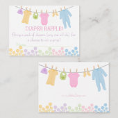 Kleine Kleding Baby shower Luier Raffle Tickets Informatiekaartje (Voorkant / Achterkant)