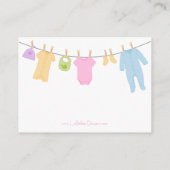 Kleine Kleding Baby shower Luier Raffle Tickets Informatiekaartje (Achterkant)