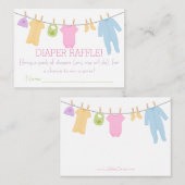 Kleine Kleding Baby shower Luier Raffle Tickets Informatiekaartje (Voorkant / Achterkant)