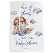 Kleine kleine baby shower piloot medium cadeauzakje (Achterkant)