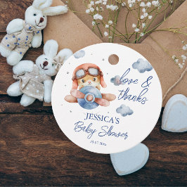 Kleine kleine baby shower van een piloot bedankjes labels