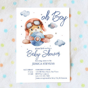 Kleine kleine baby shower van een piloot kaart