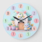 Kleine kleine huisjes met kleine draak en jongen v grote klok (Voorkant)