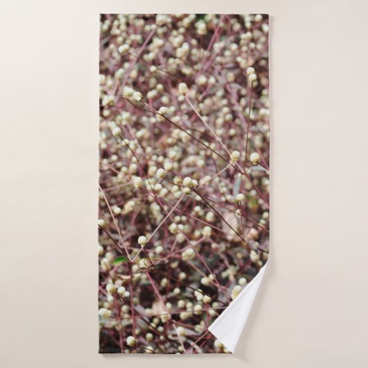 Kleine kleine kleine kogelvormige wilde witte stru badhanddoek (Badhanddoek)