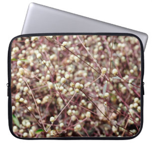 Kleine kleine kleine kogelvormige wilde witte stru laptop sleeve