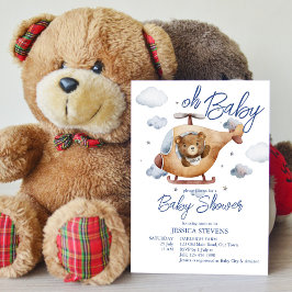 Kleine kleine piloot-baby shower kaart