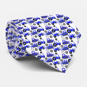 Kleine kleine Speelgoed blauwe tractoren, wit Stropdas