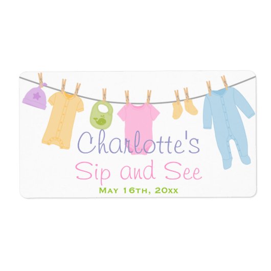 Kleine kleren Baby Sip en See Etiket (Voorkant)