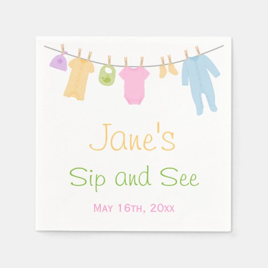 Kleine kleren Baby Sip en See Servet (Voorkant)