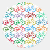kleine kleurenfietsen ronde sticker (Voorkant)