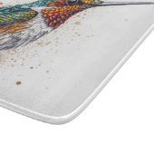 Kleine kleurige kolibrie in water kleuren snijplank (Hoek)