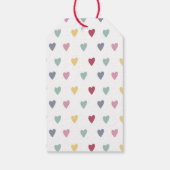 Kleine kleurrijke aangepaste naam en kleur harten cadeaulabel (Achterkant)