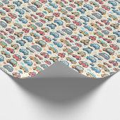 Kleine Kleurrijke Auto's Jongen B-dag Party Cadeaupapier (Hoek)