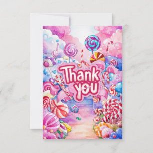 Kleine kleurrijke Candyland dank je kaart