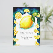 Kleine Kleurrijke Citroen Verjaardag Bedankkaart (Staand voorkant)