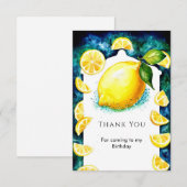 Kleine Kleurrijke Citroen Verjaardag Bedankkaart (Voorkant / Achterkant)