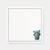 Kleine kleurrijke kat servet (Voorkant)