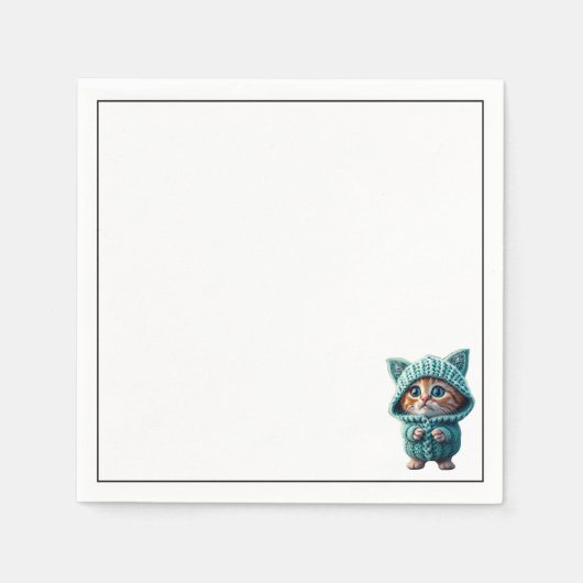 Kleine kleurrijke kat servet (Voorkant)