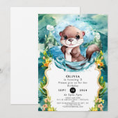 Kleine kleurrijke otter verjaardag kaart (Voorkant / Achterkant)