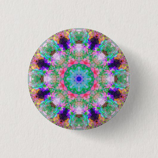 Kleine kleurrijke Psychedelic Dreamweaver Button (Voorkant)