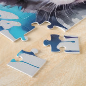 Kleine Kleurrijke Schattigee Witte Kat Legpuzzel (Zijkant)