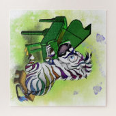 Kleine kleurrijke Zebra Pianospeler - Cartoon Legpuzzel (Horizontaal)