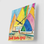 Kleine Kleurrijke Zeilboten op de Klok van het (Hoek)