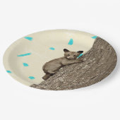 Kleine klimboom op Beer Papieren Bordje (Gekanteld)