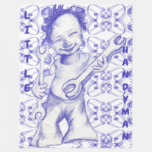 Kleine klusjesman fleece deken (Voorkant)
