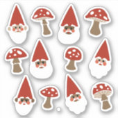 Kleine knoma's en paddenstoelen sticker (Voorkant)
