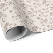 Kleine Knoppen & Bladeren — Scandinavische Eenvoud Cadeaupapier (Rol Hoek)