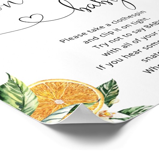 Kleine knul Zeg geen baby shower spel Poster (Hoek)