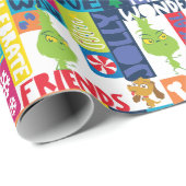 Kleine knuppels en vrienden | Kleurrijk kerstfeest Cadeaupapier (Rol Hoek)